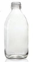 200 ml siroopfles, helder, type 3 geblazen glas