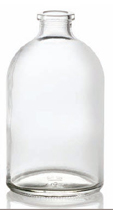 100 ml injectieflacon, helder, type 1 geblazen glas