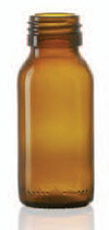 50 ml siroopfles, amber, type 3 geblazen glas