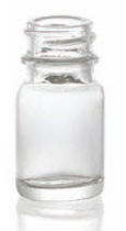 6/8 ml diagnosefles, helder, type 1 geblazen glas