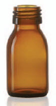60 ml siroopfles, amber, type 3 geblazen glas